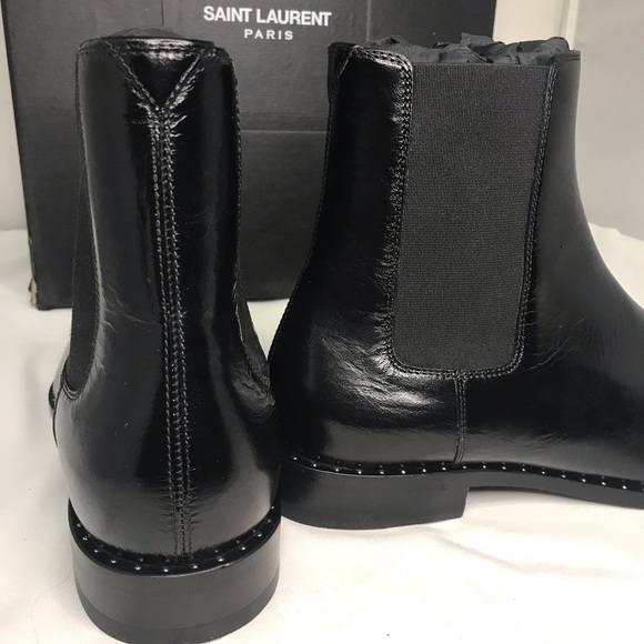 Saint Laurent Paris Leather Studded Chelsea Boots - Picture 7 of 11